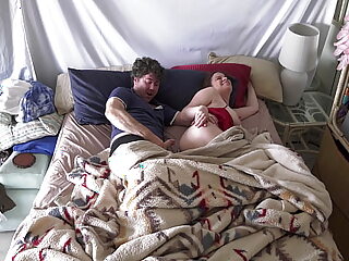 Stepson wakes up to his stepmom performing on top of him. They get handsy with each other.